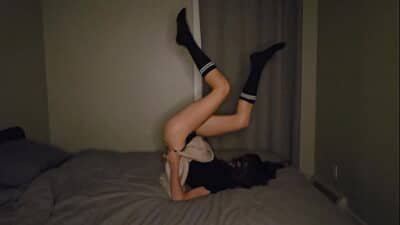 Young silly girl fooling around